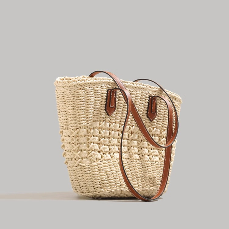 Tote Bag Beach - Extra-Large Foldable Straw Tote for Summer