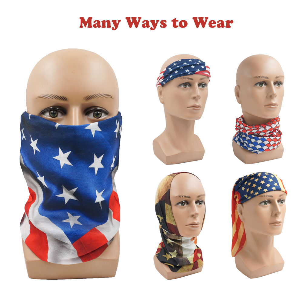 USA Flag Pattern Sun Protectiv - Headband Summer Knit recension och pris