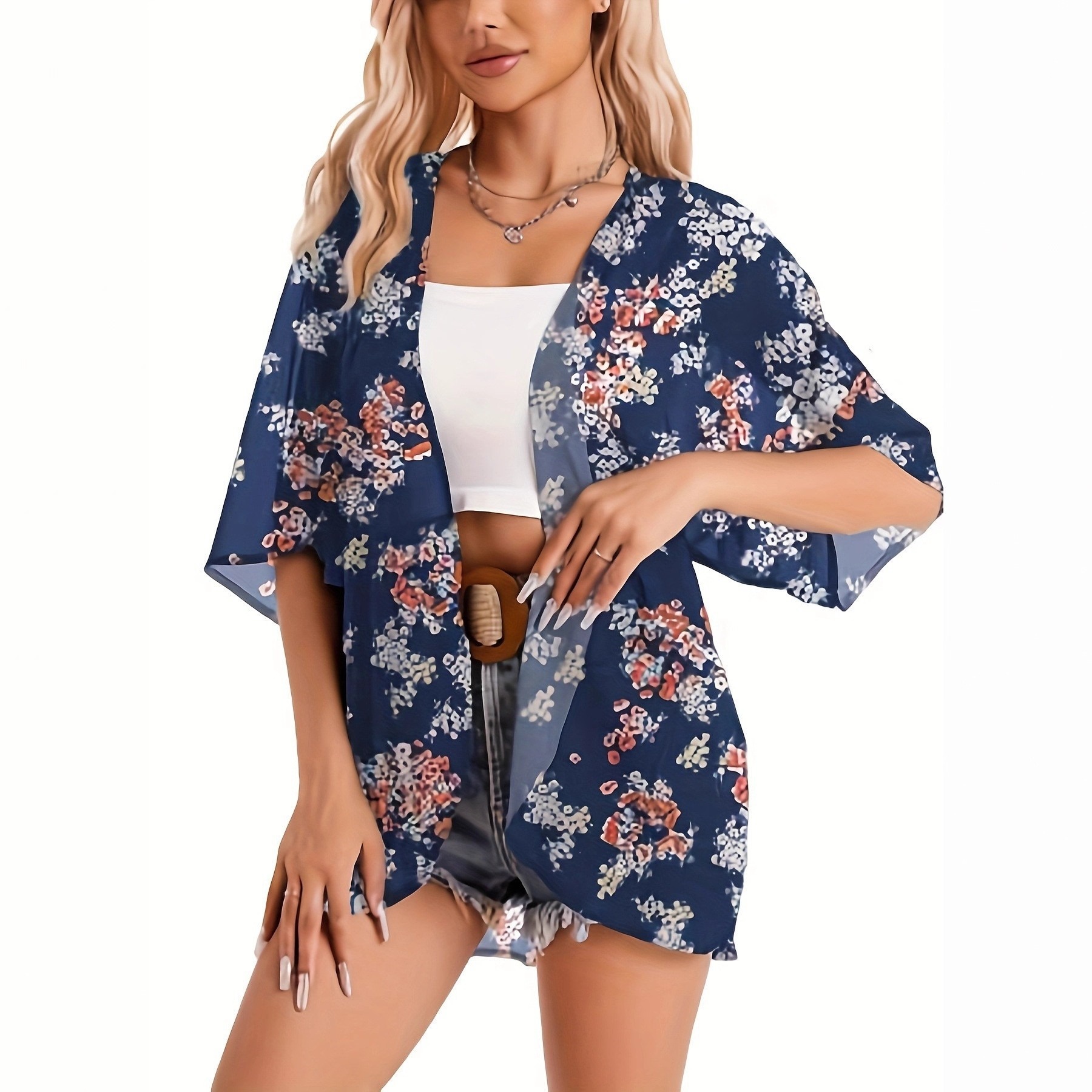 Swimsuit Woman 2025 Kimono Car - Kimono Sheer Floral recension och pris