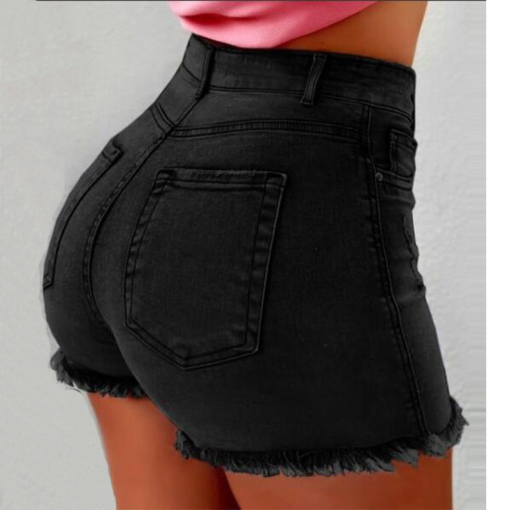 Women's High Waisted Distresse - Shorts Denim Frayed recension och pris