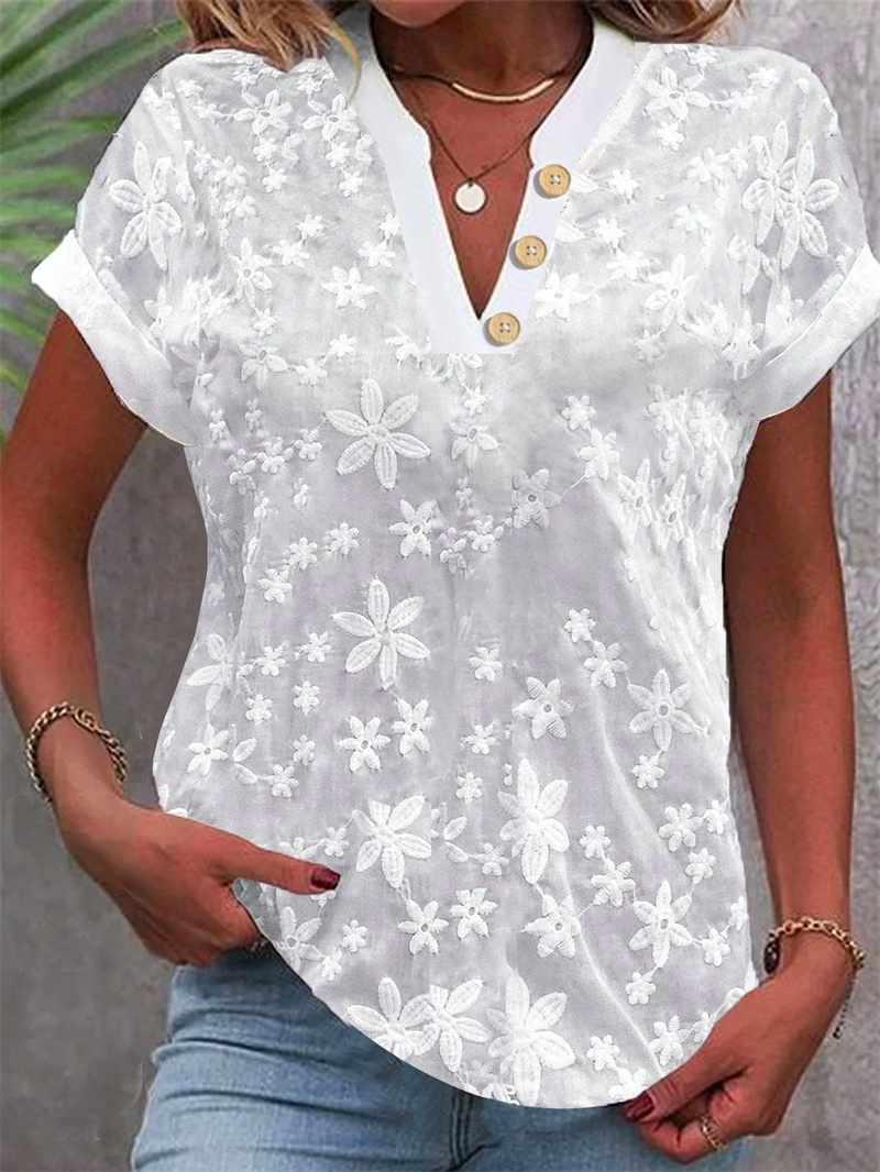Summer Women White Floral Embr - Romper Floral Print recension och pris