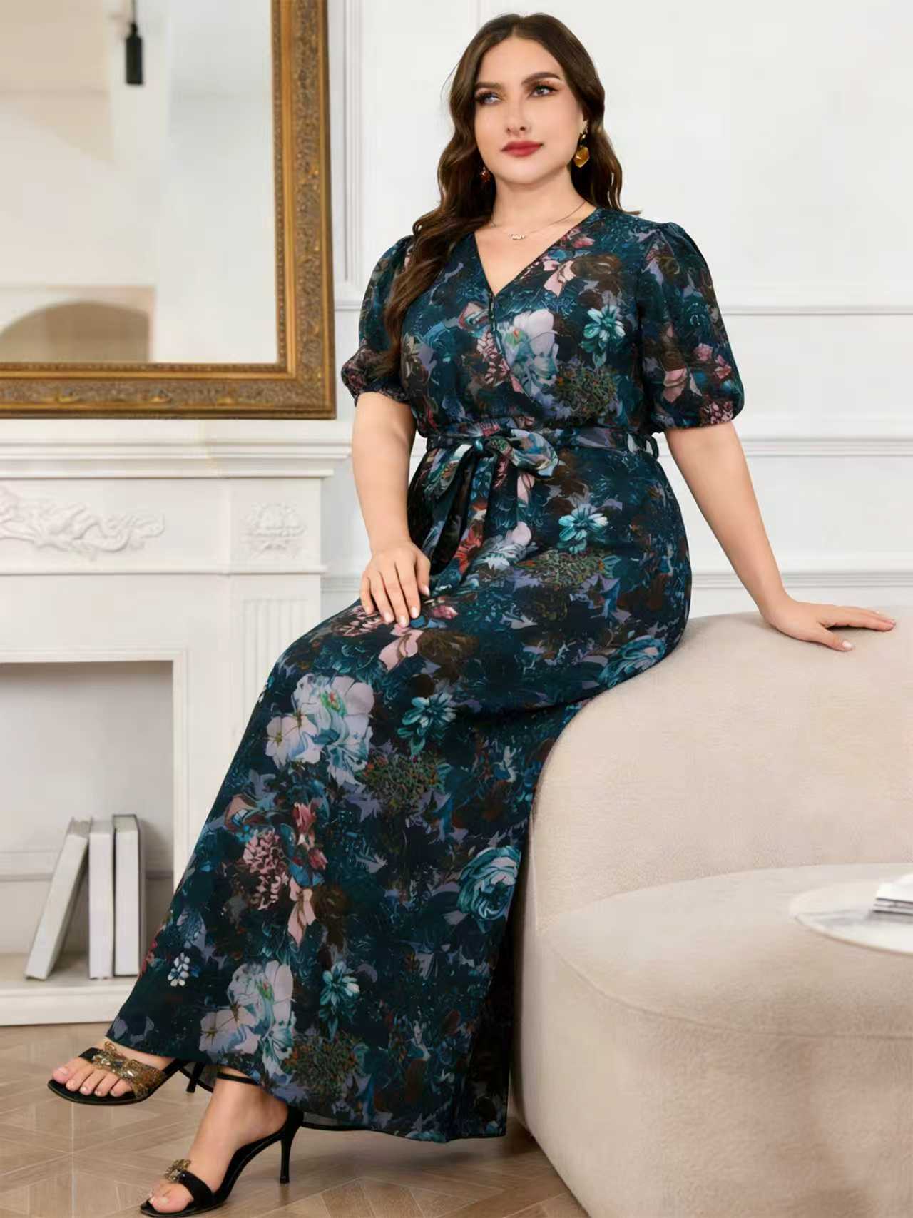 2026 New Arrival Plus Size Wom - Romper Floral Print recension och pris