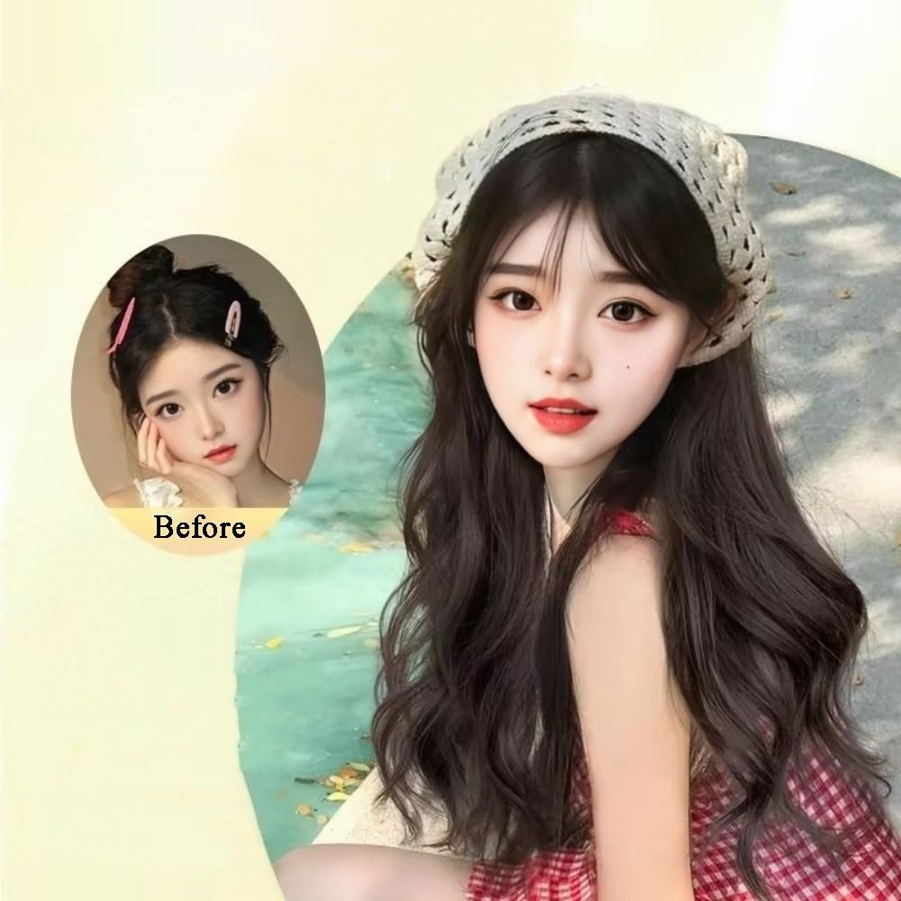 Fashion 65CM Wig Triangle Head - Headband Summer Knit recension och pris