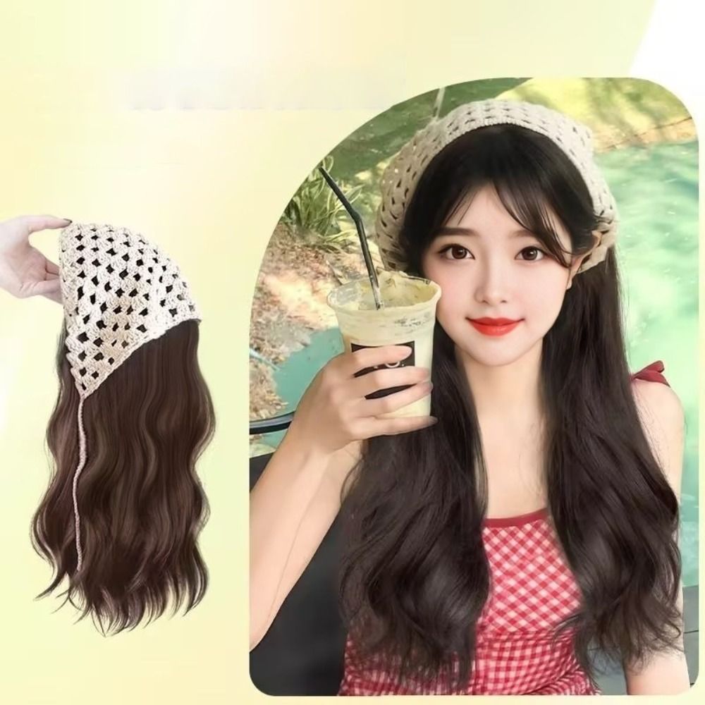 Fashion 65CM Wig Triangle Head - Headband Summer Knit recension och pris