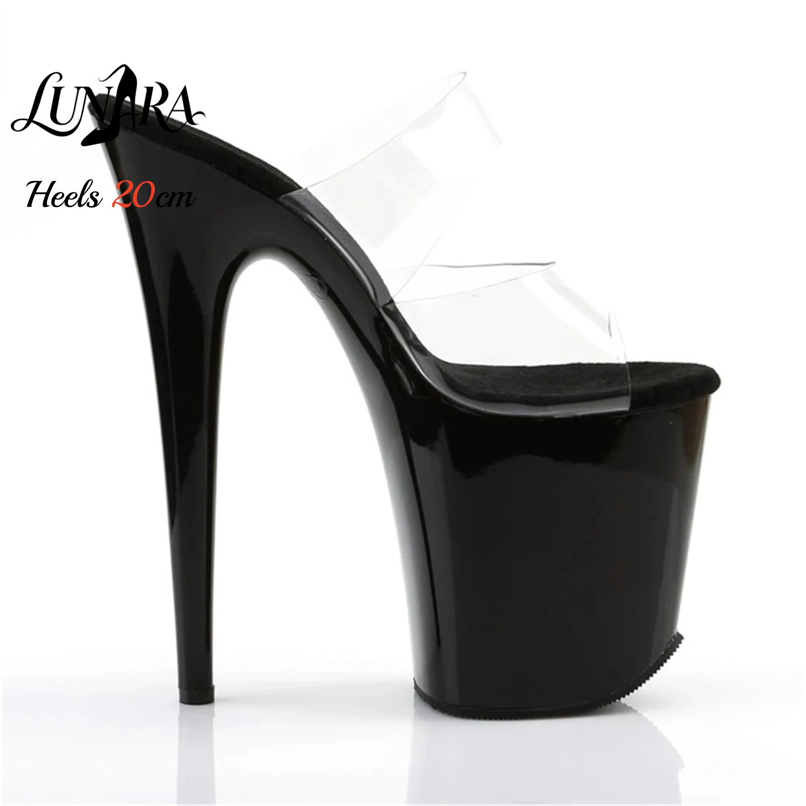 20cm Clear PVC Strappy Ultra H - Sandal Strappy Heeled recension och pris