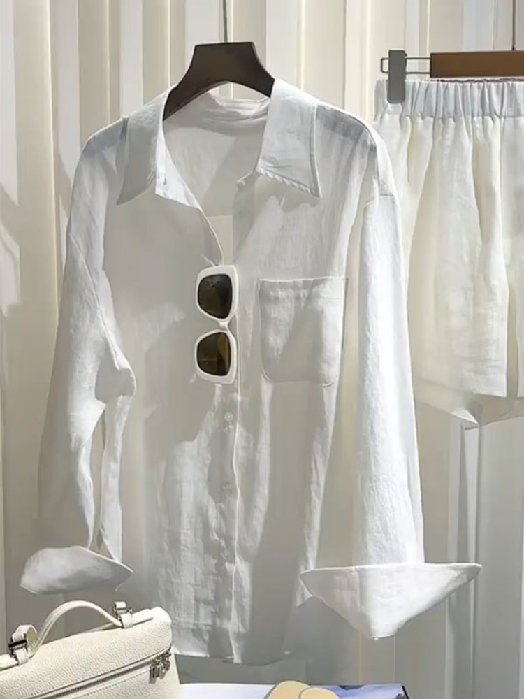 Summer Women's Linen Shirt Set - Linen Pant Wide recension och pris