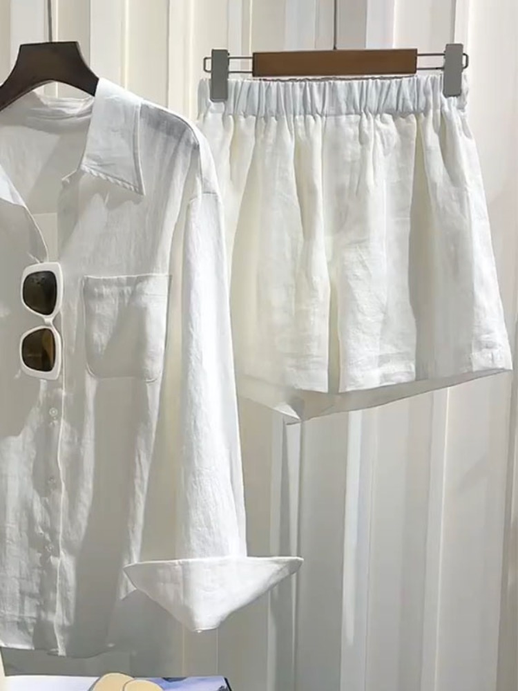 Summer Women's Linen Shirt Set - Linen Pant Wide recension och pris