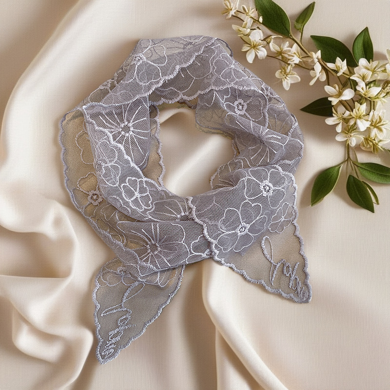 Lace French Silk Scarf Retro W - Headband Summer Knit recension och pris