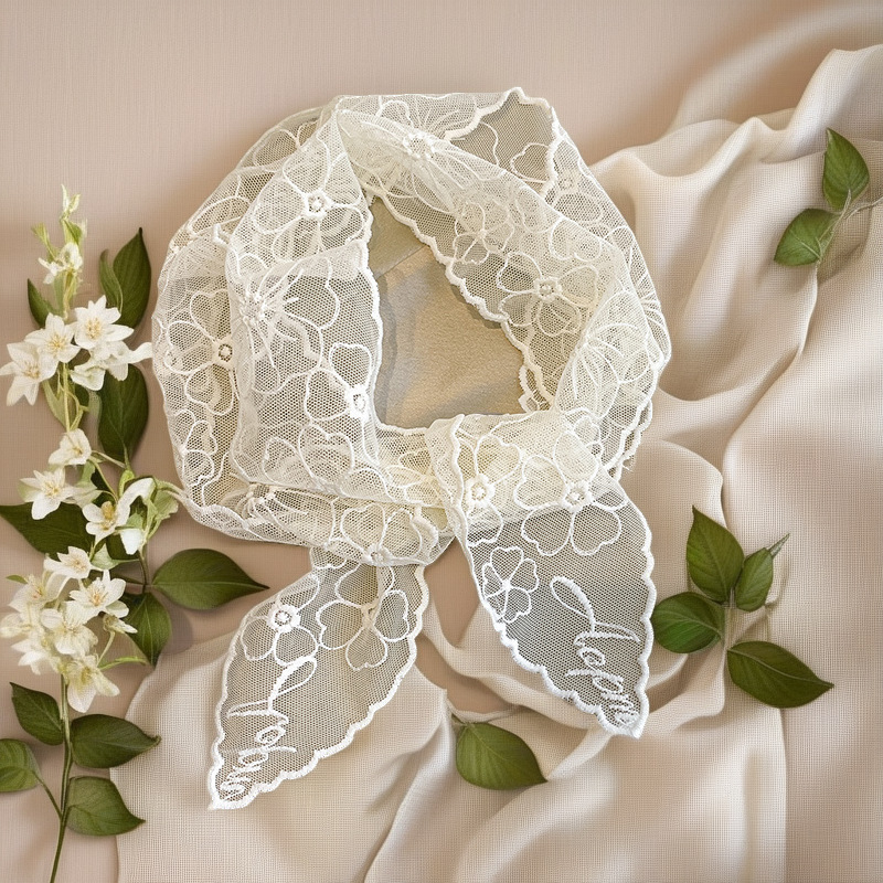 Lace French Silk Scarf Retro W - Headband Summer Knit recension och pris
