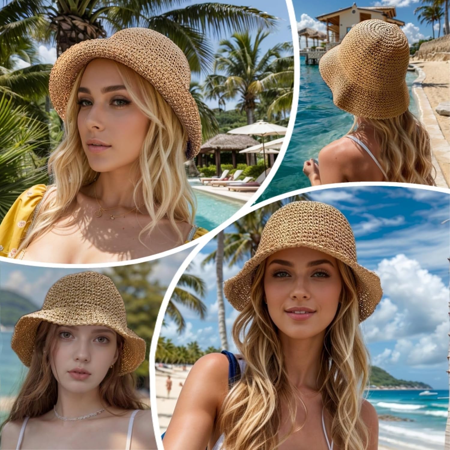 Floppy Big Beach Straw Hats fo - Hat Floppy Wide recension och pris