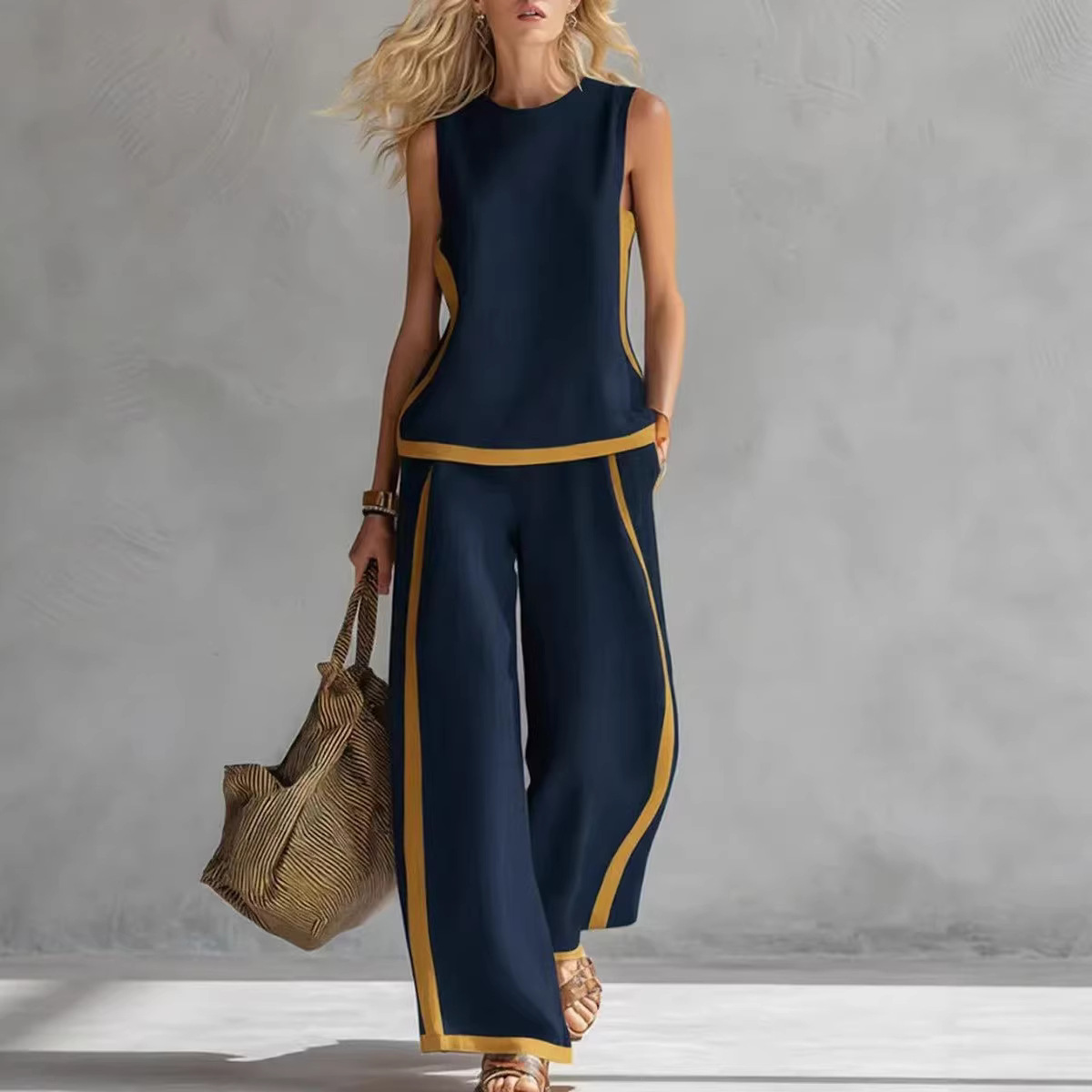 Women Linen 2 Piece Sets Color - Linen Pant Wide recension och pris