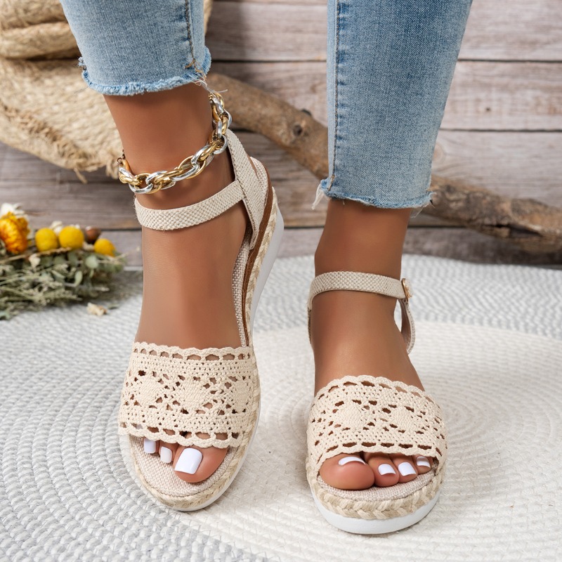 Women Lace Wedge Sandals Espad - Wedge Espadrille Women recension och pris