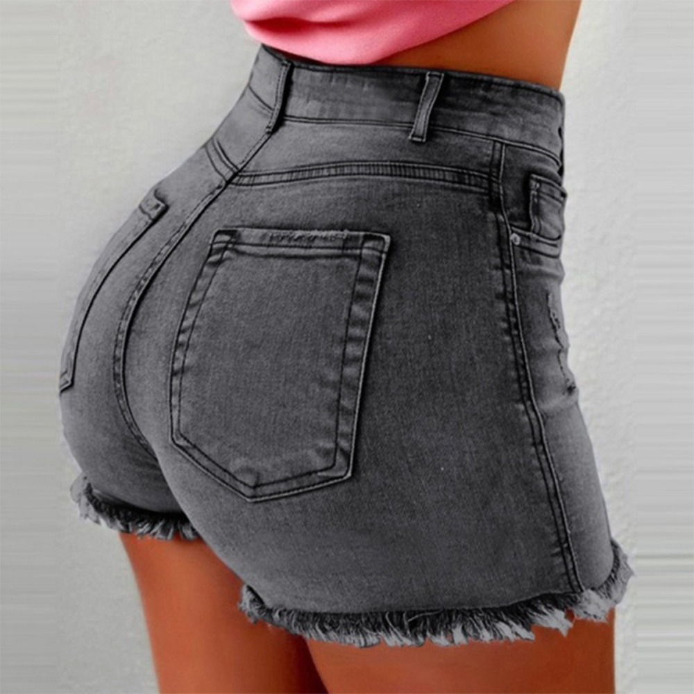 Women's High Waisted Denim Sho - Shorts Denim Frayed recension och pris