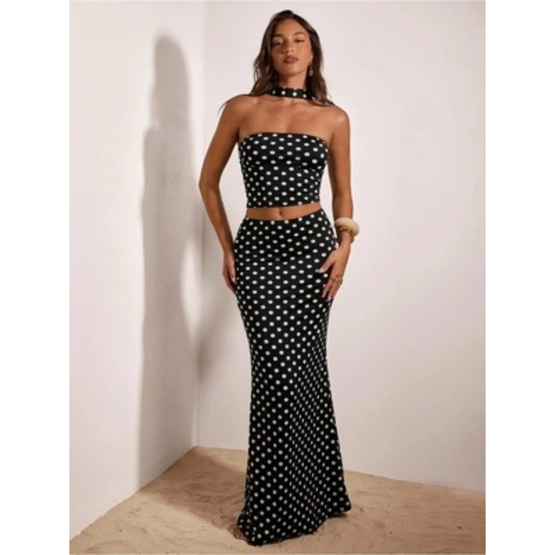 Women's Retro Y2K Polka Dot Hi - Crop Top Crochet recension och pris