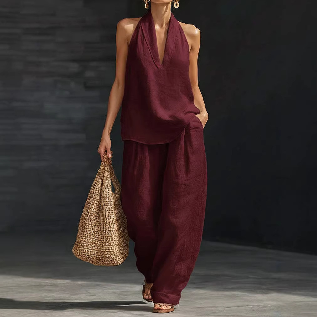 Summer Retro Solid Cotton Line - Linen Pant Wide recension och pris
