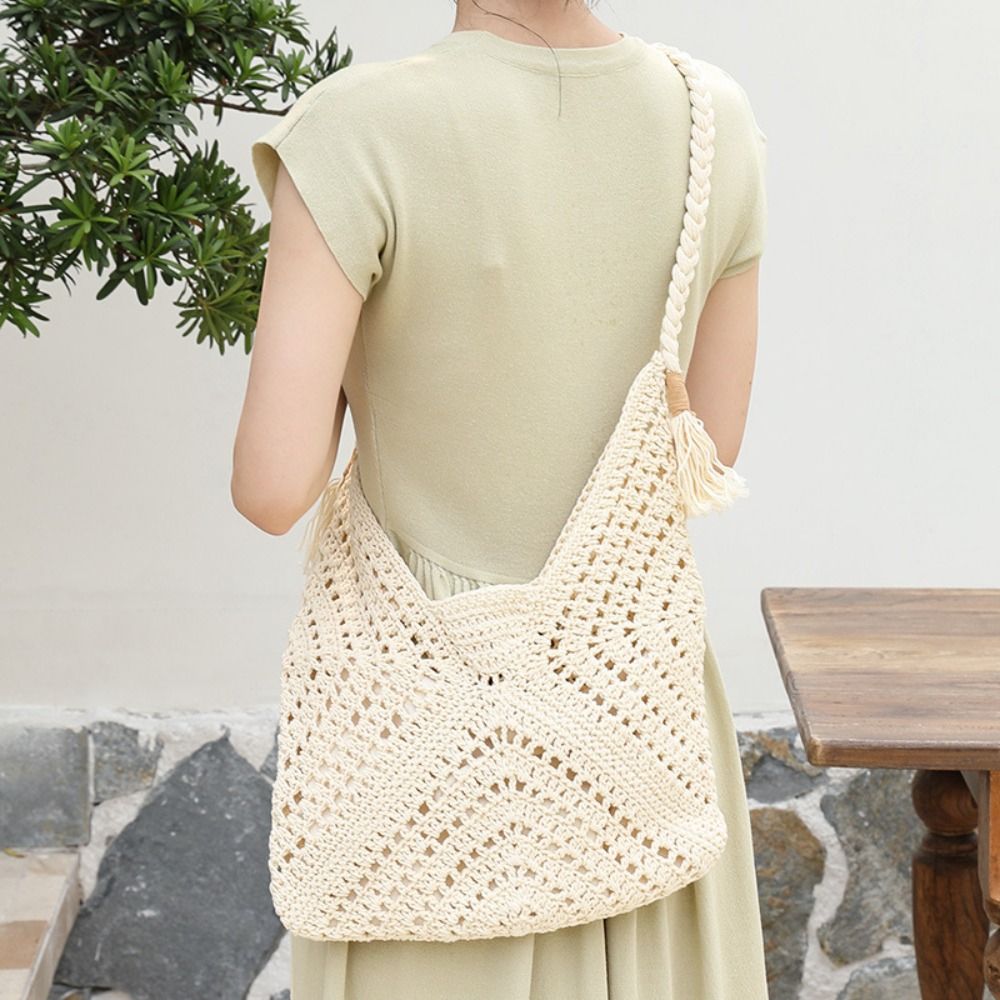 Simple Bohemian Knitted Should - Tote Bag Beach recension och pris