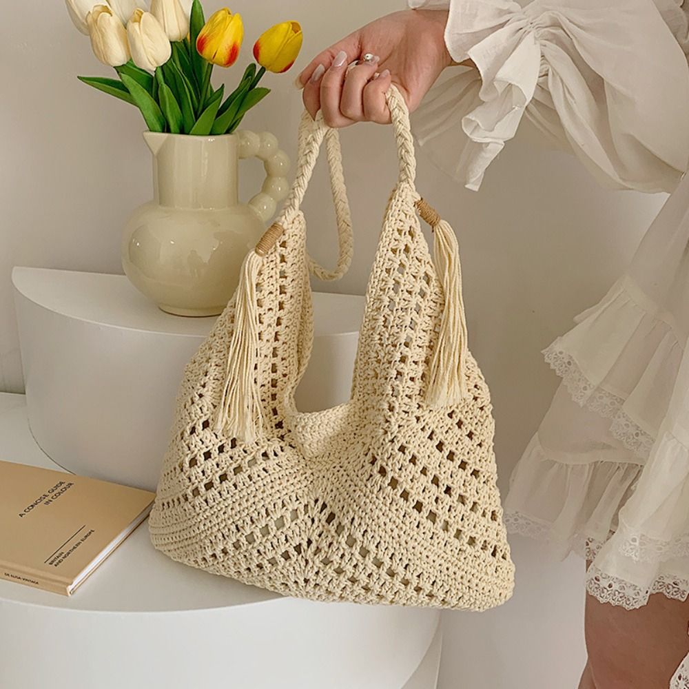 Simple Bohemian Knitted Should - Tote Bag Beach recension och pris