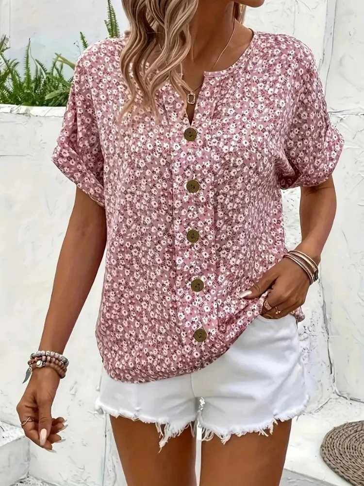 Plus Size Women's Shirts 2025  - Romper Floral Print recension och pris