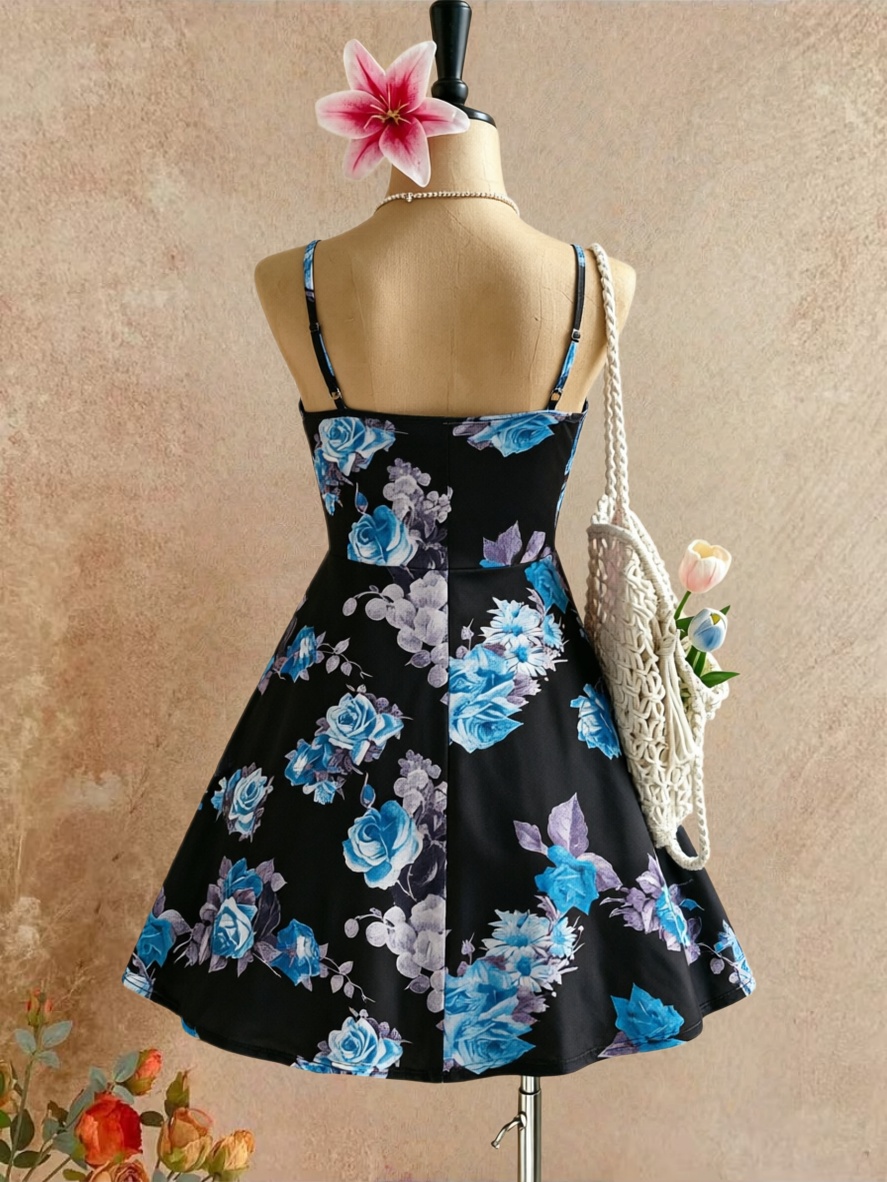 Plus Size Women Spaghetti Stra - Romper Floral Print recension och pris