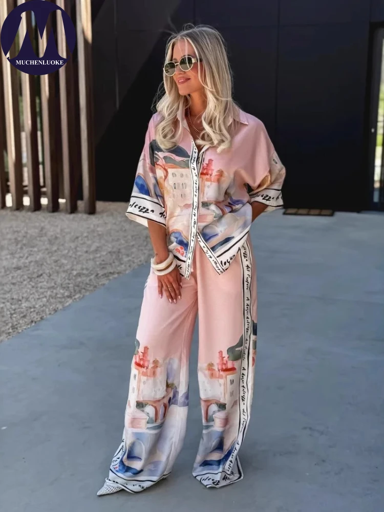 2 Pieces Set for Woman Summer  - Linen Pant Wide recension och pris