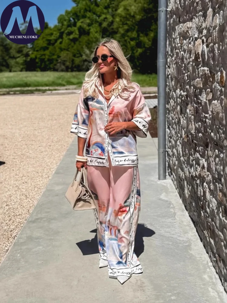 2 Pieces Set for Woman Summer  - Linen Pant Wide recension och pris