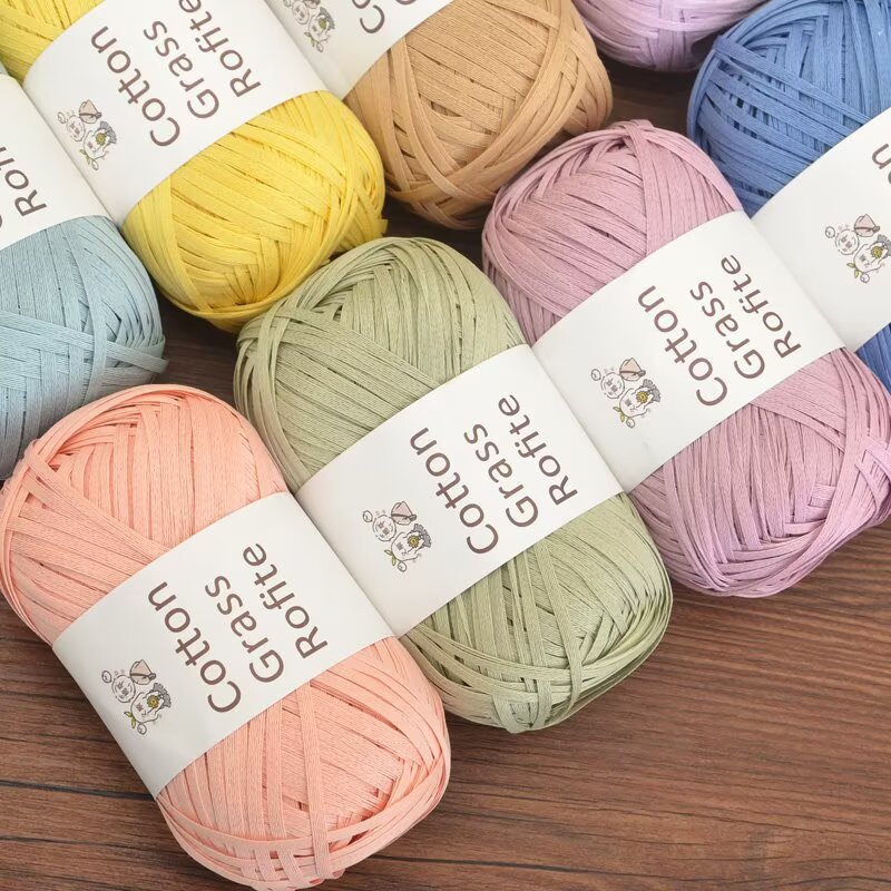 New Multicolour Raffia Cotton  - Crochet Bag Raffia recension och pris