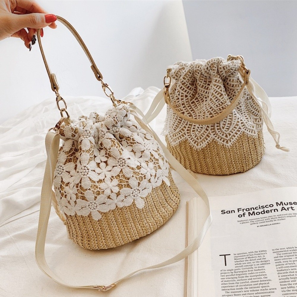 Portable Lace Straw Shoulder B - Tote Bag Beach recension och pris