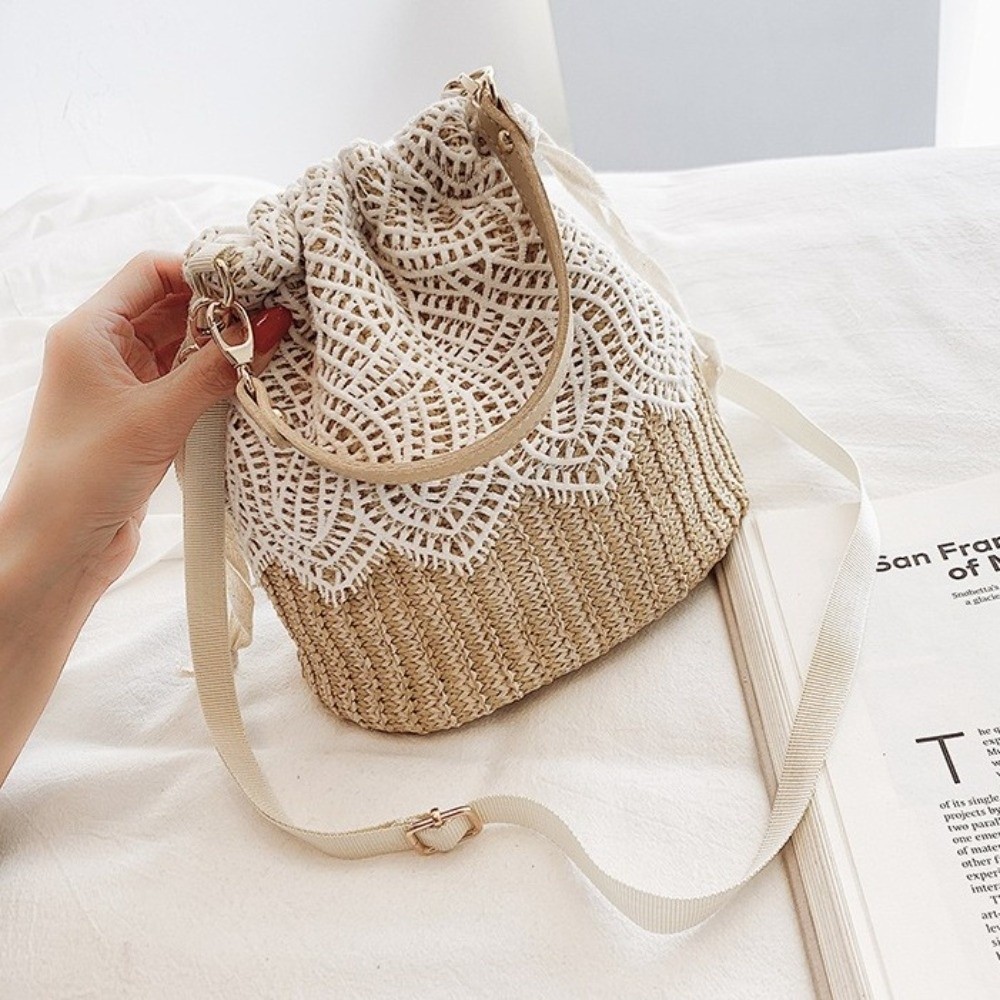 Portable Lace Straw Shoulder B - Tote Bag Beach recension och pris