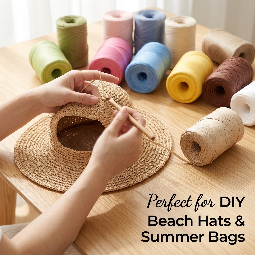 150m DIY Natural Paper Raffia  - Crochet Bag Raffia recension och pris